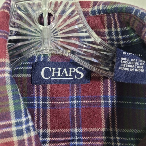 Chaps Performance Plaid Flannel Men Sz Small Shirt Button Down Christmas Cotton - Picture 3 of 9